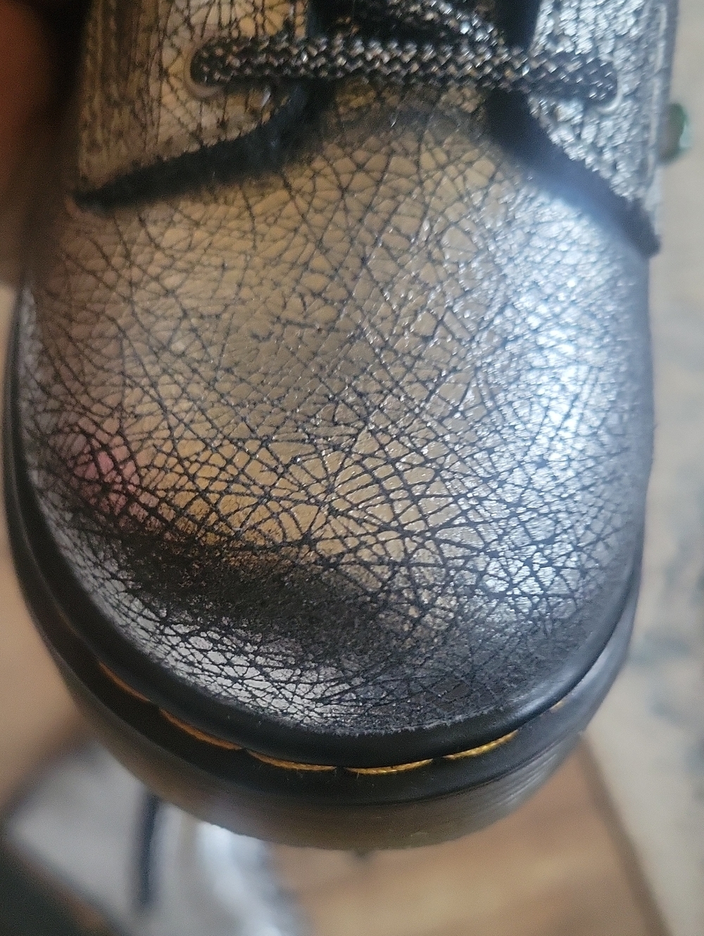 DR. MARTENS  Metallic Silver Lace-Up Winter Boot with Side Zip - Picture 6 of 8